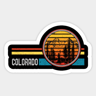 Retro Vintage Colorado 70s 80s Style Mountain Sunset Sticker